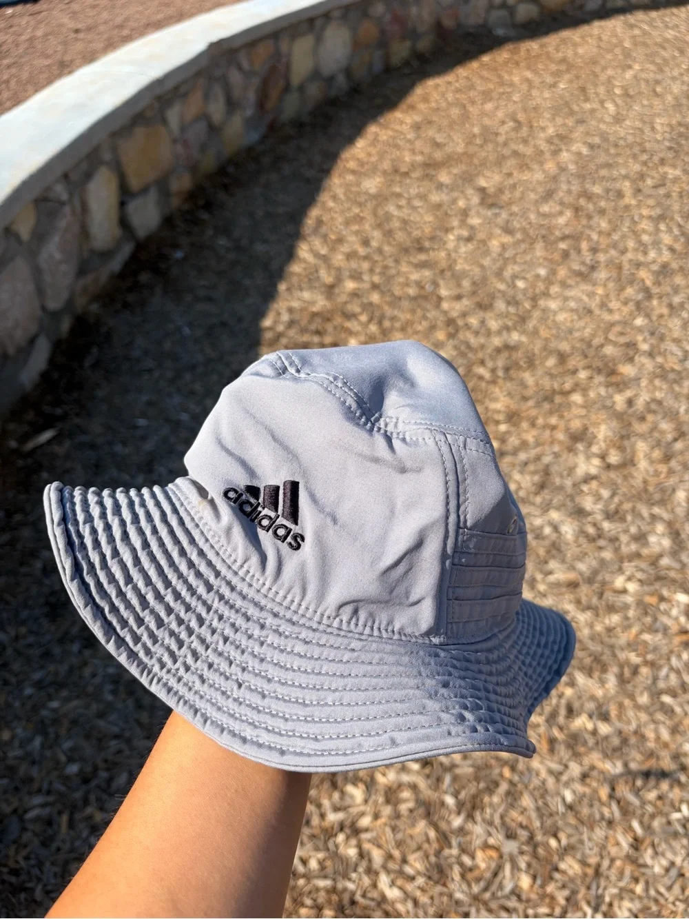 adidas Light Gray Bucket Hat with Logo